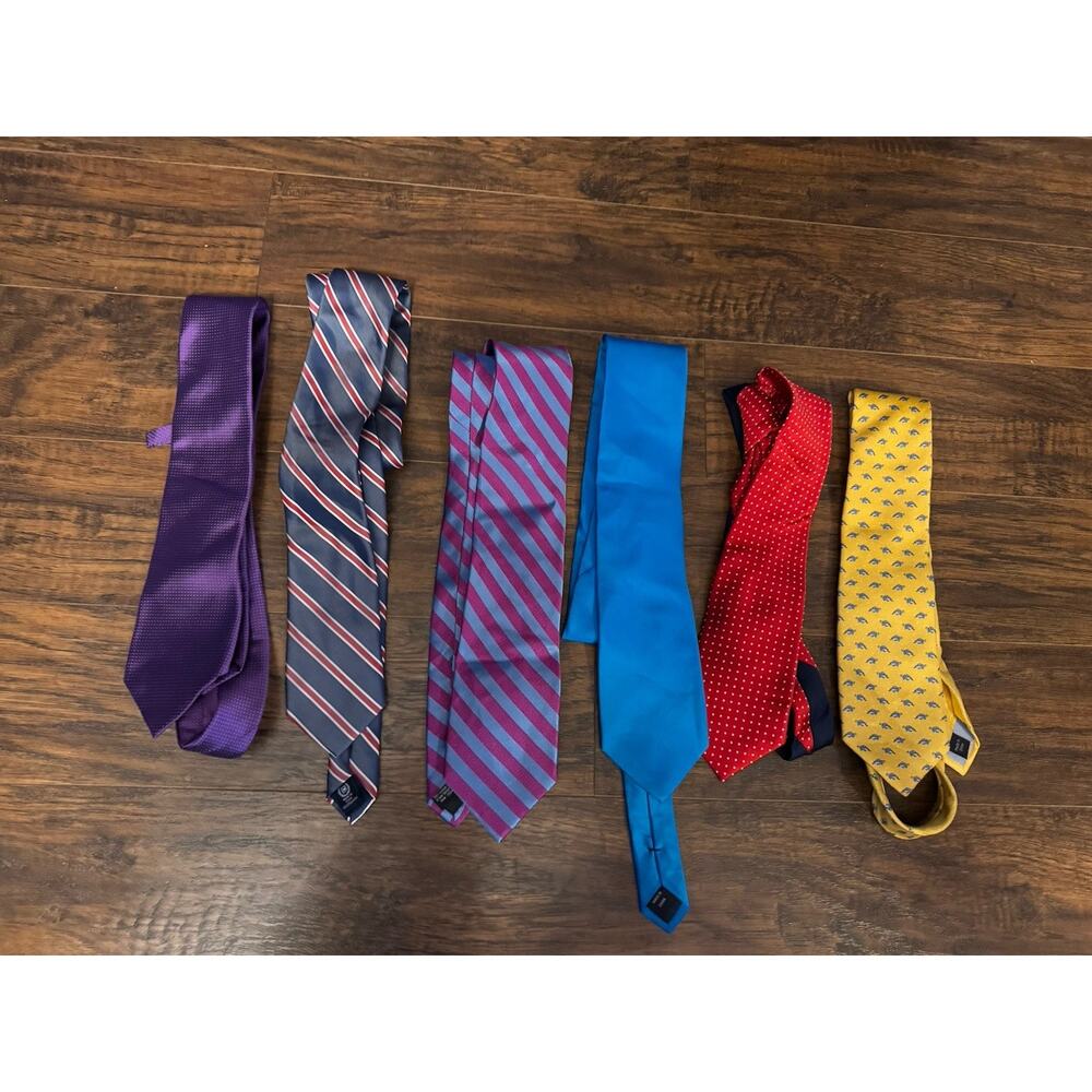 Lot of 6 Men's Ties The Tie Bar, Chaps, Saddlebreed, Express